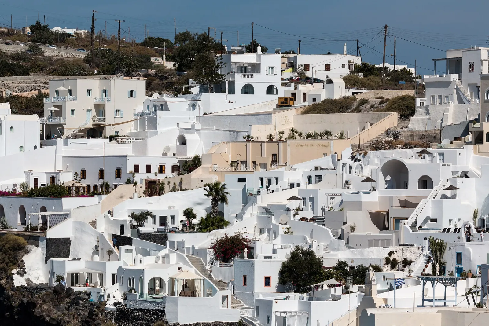Whitewashed houses and terraces in Fira, Santorini