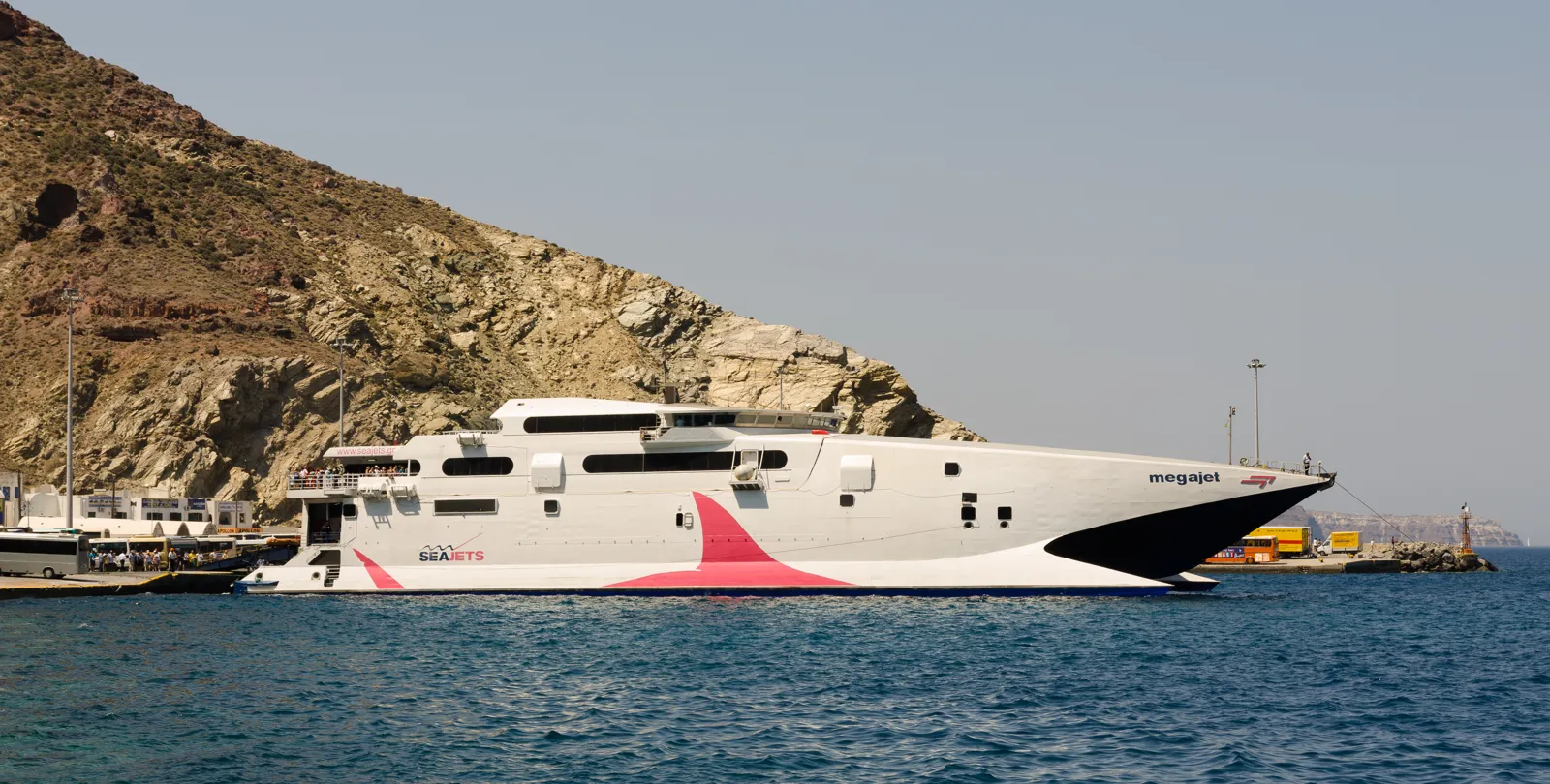 Seajets high-speed ferry at Athinios port, Santorini